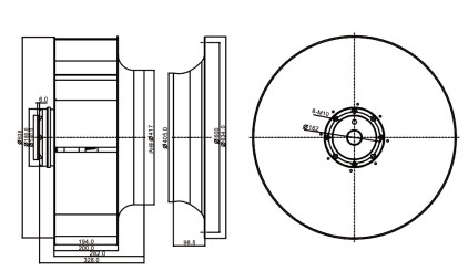 后傾式離心風(fēng)機(jī)YWFB630外形尺寸圖1