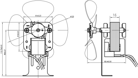 C型罩極電機YJF61-16結構圖紙